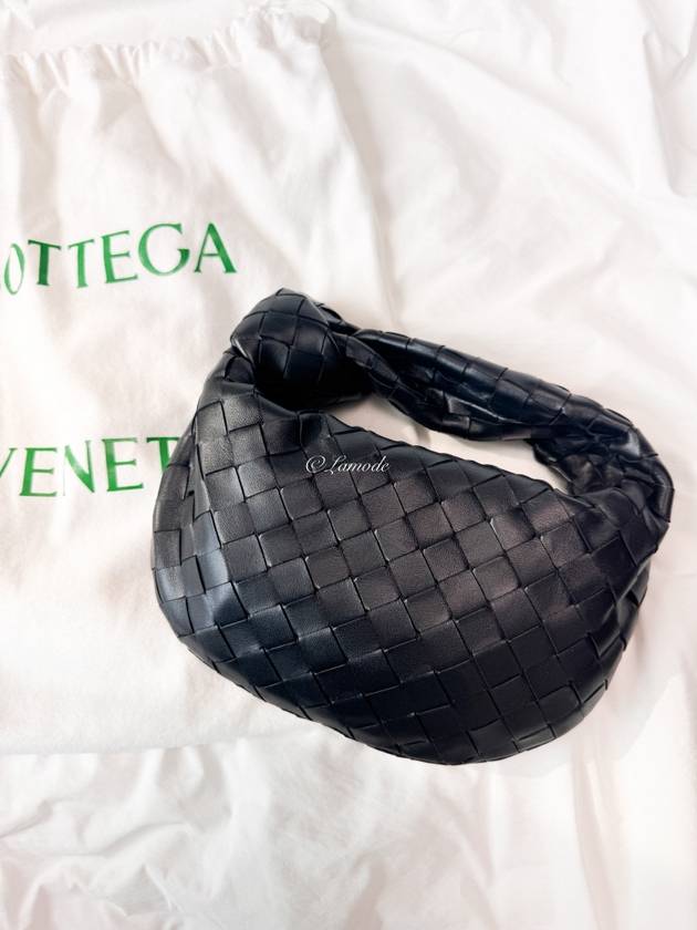 Jodie Intrecciato Small Tote Bag Black - BOTTEGA VENETA - BALAAN 4