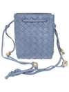 Small Metallic Stud Intrecciato Bucket Bag Gray - BOTTEGA VENETA - BALAAN.