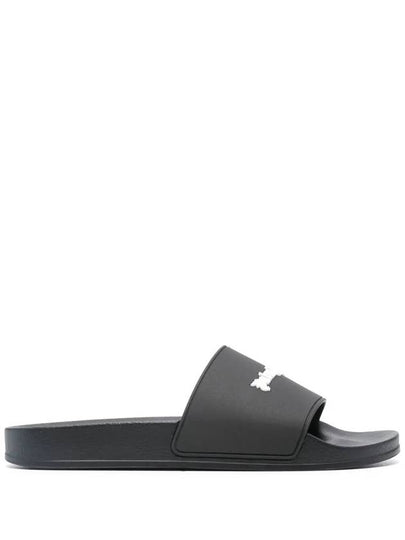 Embossed Logo Full Slider Slippers Black - PALM ANGELS - BALAAN 2