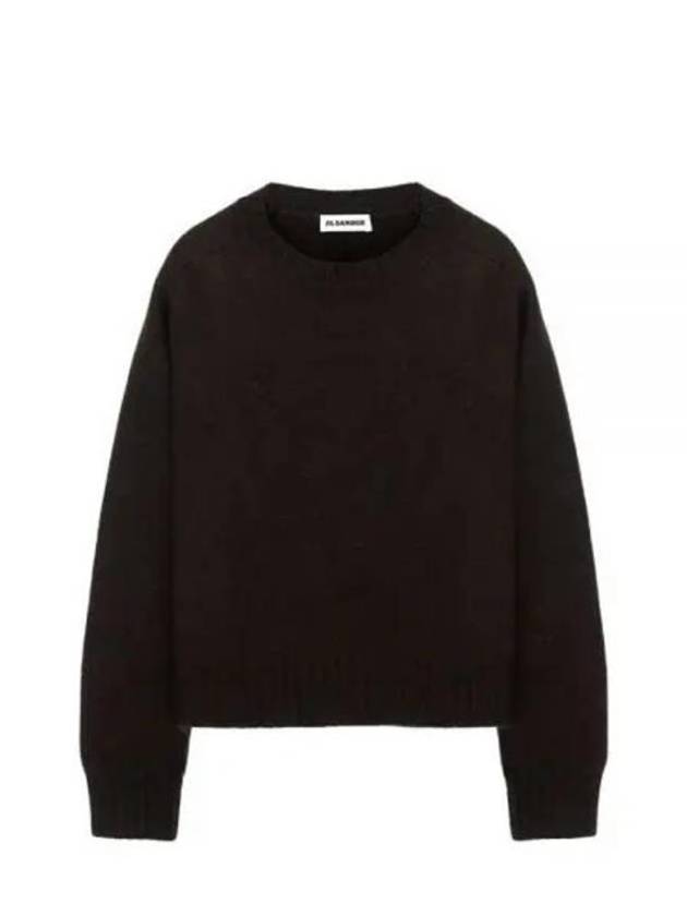 Crew Neck Wool Knit Top Dark Brown - JIL SANDER - BALAAN 2