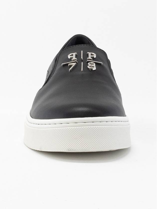 Logo Men s Slip On Leather Sneakers MSC3763 PLE075N - PHILIPP PLEIN - BALAAN 3