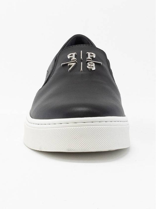 Logo Men Slip on Shoes Black MSC3763 PLE075N - PHILIPP PLEIN - BALAAN 1