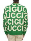 Logo Intarsia Knit Top Green - GUCCI - BALAAN 4