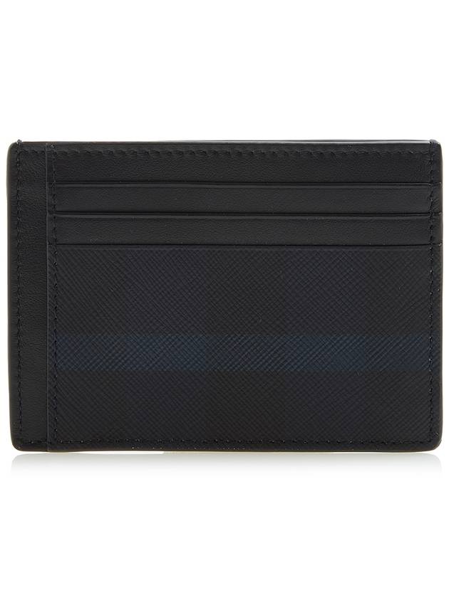 Check Leather Card Wallet Navy - BURBERRY - BALAAN 2