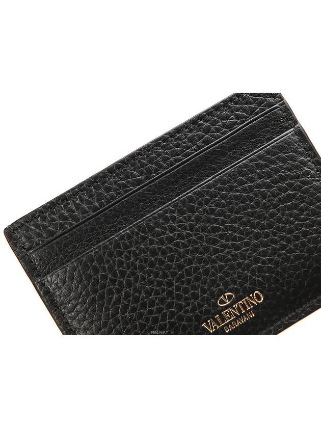 Rock Stud Card Wallet Black - VALENTINO - BALAAN 7