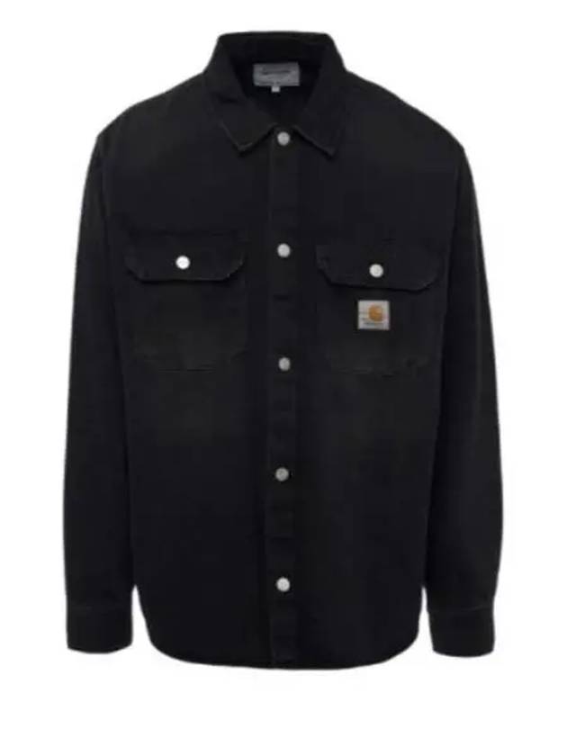 Harvey Shirt Denim Jacket Black - CARHARTT WIP - BALAAN 2