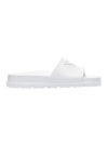 embossed triangle logo sandals slippers white - PRADA - BALAAN.