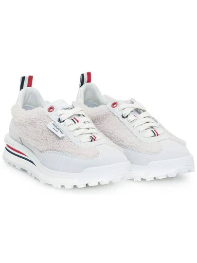 Shearling Tech Runner Low Top Sneakers White - THOM BROWNE - BALAAN 2