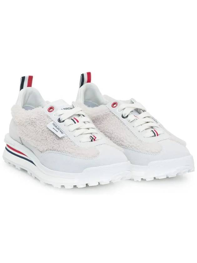 Shearling Tech Runner Low Top Sneakers White - THOM BROWNE - BALAAN 5