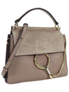 Faye Leather Suede Shoulder Bag Morty Grey - CHLOE - BALAAN 4