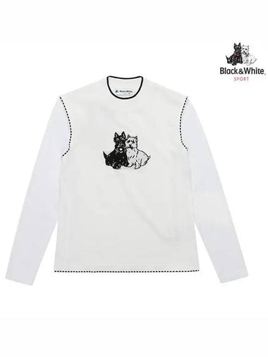 Terrier Intasha cold sleeve semi-high neck 2404LCKRWHITE - BLACK&WHITE - BALAAN 1