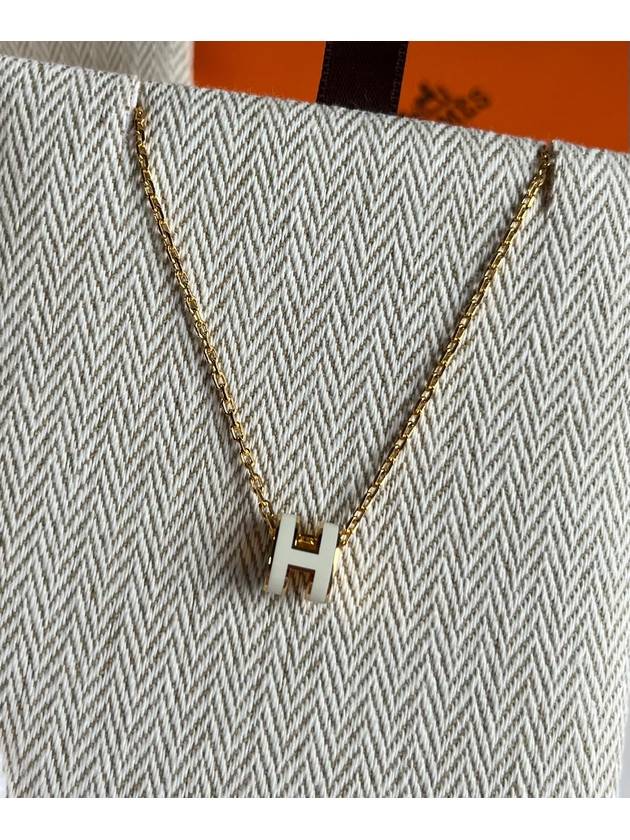 Mini Pop H Pendant Rose Gold & Blanc - HERMES - BALAAN 4