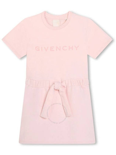 Givenchy Girls Logo-Print Cotton Blend Dress - Marshmallow, Size 6 - GIVENCHY - BALAAN 1