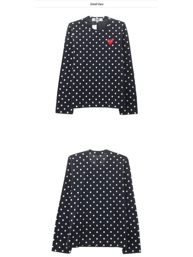 AZ T165 051 2 Dot pattern red wappen long sleeve tshirt navy women’s tshirt TTA - COMME DES GARCONS - BALAAN 5