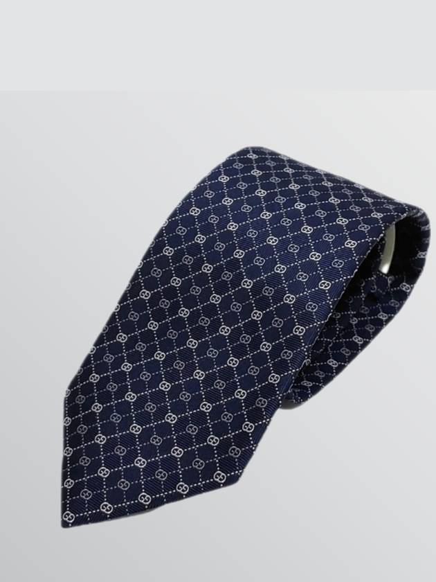 GG Dot Pattern Silk Tie Navy - GUCCI - BALAAN 3