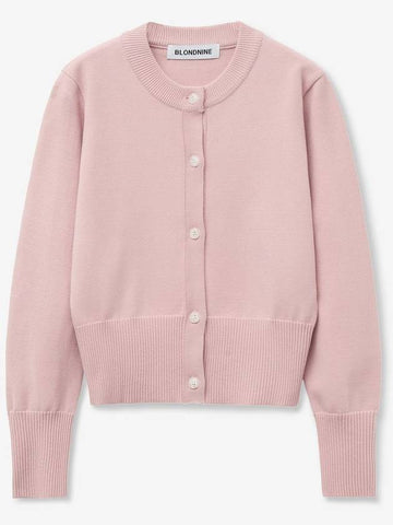 Classic round knit cardigan_pink - BLONDNINE - BALAAN 1