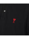 Heart Logo Polo Shirt Black - AMI - BALAAN 4