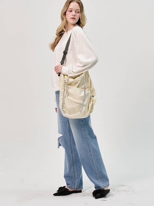 Sporty Multi Shoulder Bag Cream - SORRY TOO MUCH LOVE - BALAAN 1