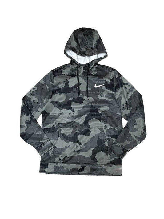 Men's Therma Fit Pullover Camo Training Hoodie Grey - NIKE - BALAAN 1