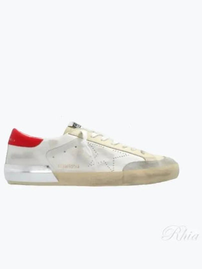 Superstar Leather Red Tab Low Top Sneakers White - GOLDEN GOOSE - BALAAN 2