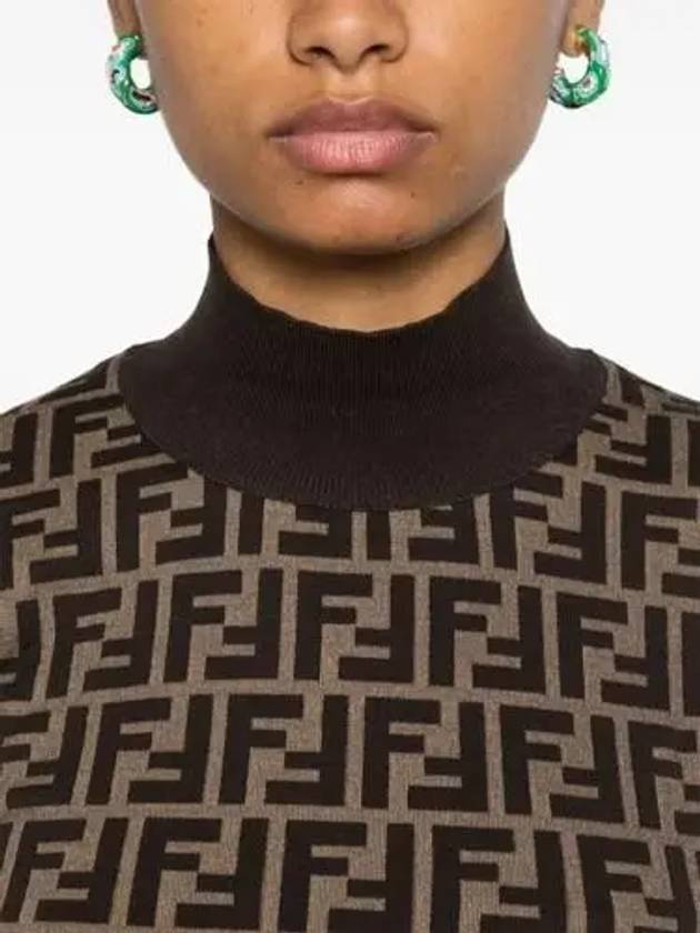 FF Cotton Turtleneck Brown - FENDI - BALAAN 6