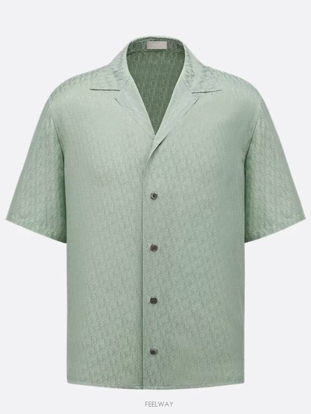 Oblique Short Sleeve Shirt Green - DIOR - BALAAN 6