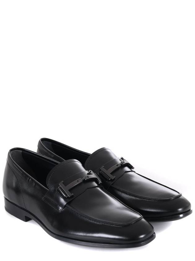 Double T Leather Loafers Black - TOD'S - BALAAN 7