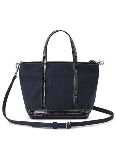 Cabas XS AJ 2way Canvas Tote Bag Navy - VANESSA BRUNO - BALAAN 1