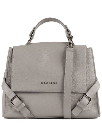 Orciani Sveva Sense Small Leather Bag With Ash Shoulder Strap - ORCIANI - BALAAN 1