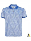 Men's Classic Striped Collar Short Sleeve Polo Shirt Blue - VIVIENNE WESTWOOD - BALAAN 2