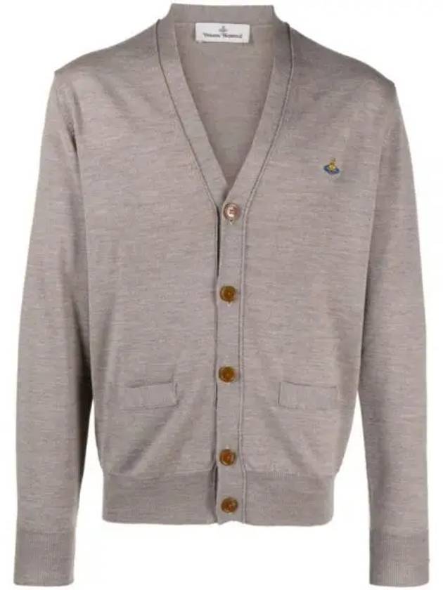 Embroidery Logo Fine Wool Cardigan Grey - VIVIENNE WESTWOOD - BALAAN 2