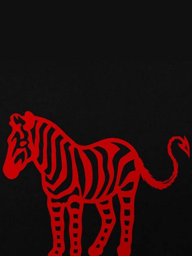 Red Zebra Printing Brushed Sweatshirt Black - PAUL SMITH - BALAAN.