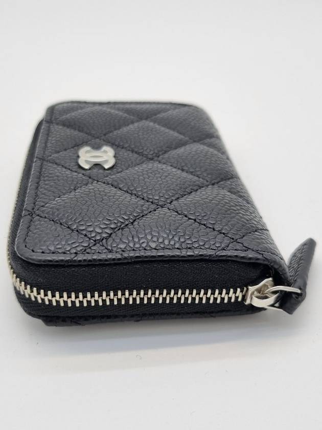 Classic zipper coin card wallet caviar black silver AP0216 - CHANEL - BALAAN 5