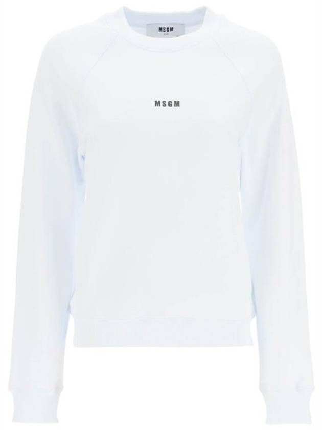 Micro Logo Print Sweatshirt White - MSGM - BALAAN 1