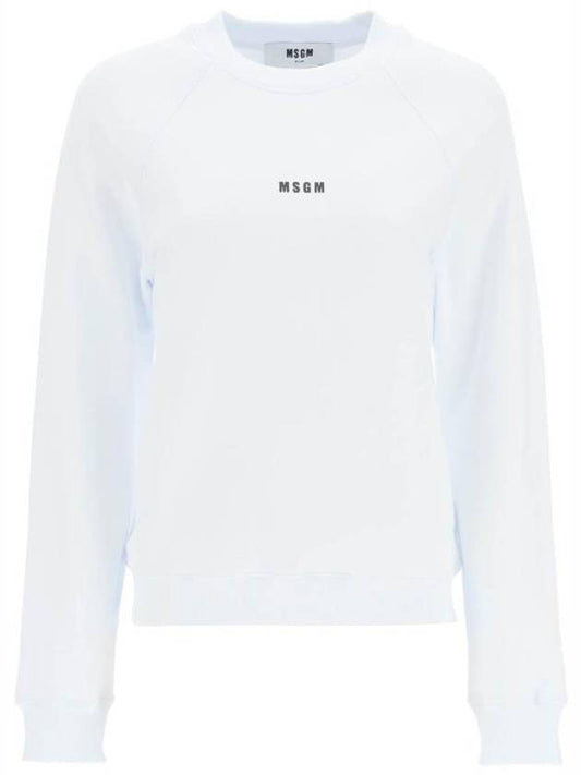 Micro Logo Print Sweatshirt White - MSGM - BALAAN 1