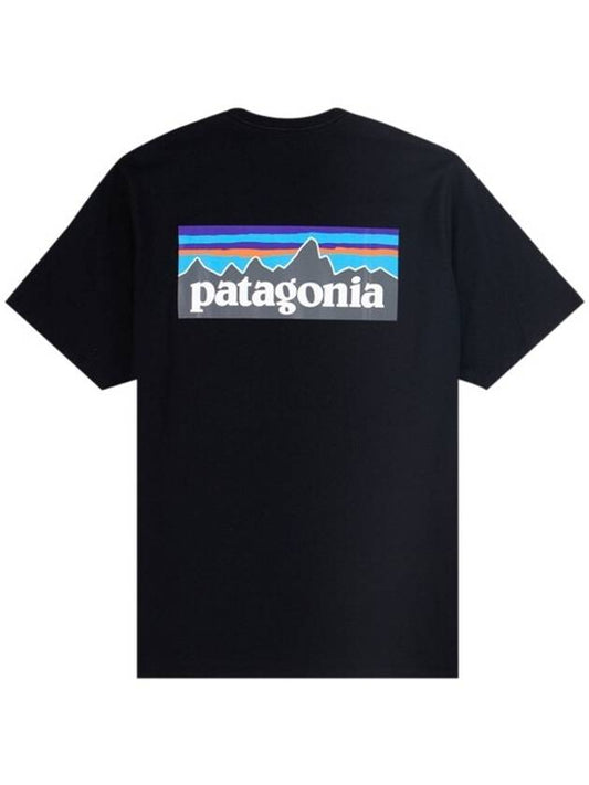 P 6 Logo Responsibili Short Sleeve T-Shirt Black - PATAGONIA - BALAAN 1