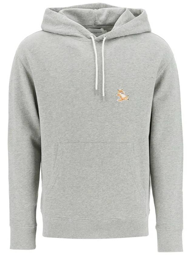 Chillax Fox Patch Classic Hoodie Grey Melange - MAISON KITSUNE - BALAAN 3