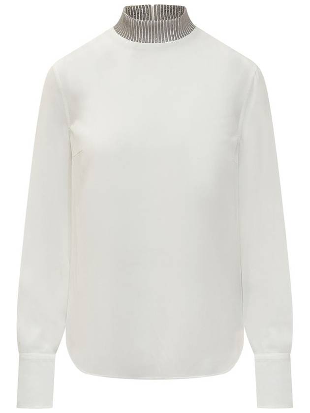 Brunello Cucinelli White Silk Top - BRUNELLO CUCINELLI - BALAAN 1