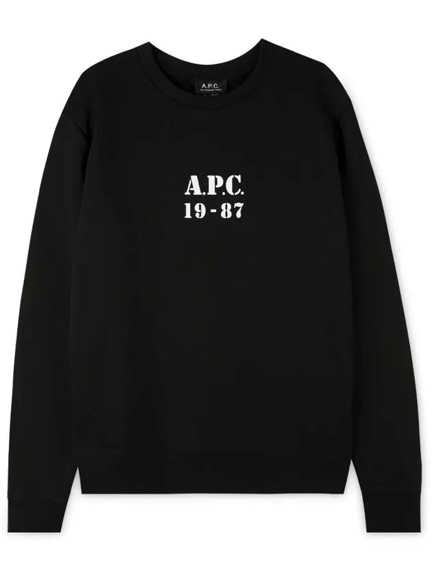 Stamp Logo Sweatshirt Black - A.P.C. - BALAAN 4