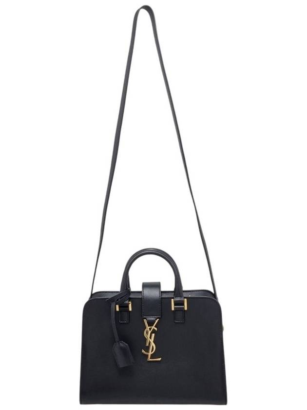 568853 Black Gold Monogram Mini Cabas Tote Bag Strap - SAINT LAURENT - BALAAN 2