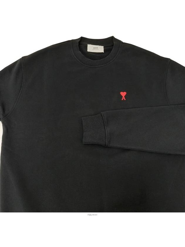Small Heart Logo Sweatshirt Black - AMI - BALAAN.