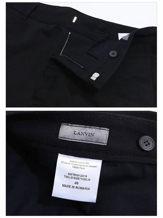 Men's Biker Cotton Straight Pants Black - LANVIN - BALAAN 7