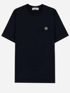 Logo Patch Short Sleeves T-Shirt Navy - STONE ISLAND - BALAAN 2