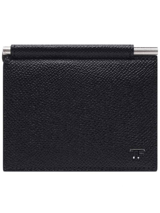 Men's TF Logo Clip Card Wallet Black - TOM FORD - BALAAN 2