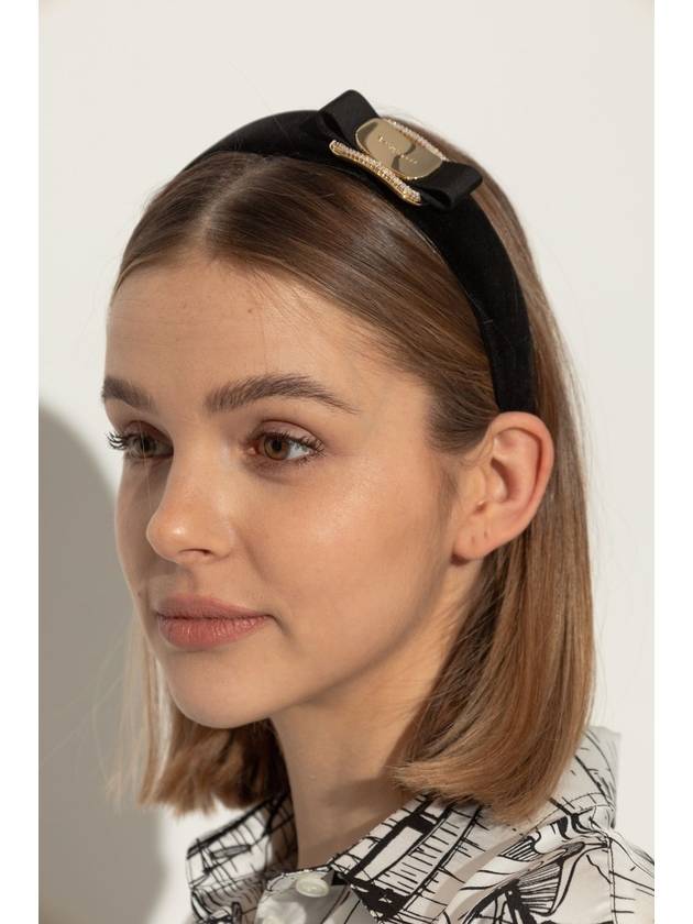 FERRAGAMO Velvet Headband, Women's, Black - SALVATORE FERRAGAMO - BALAAN 2