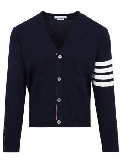 Men's Diagonal Classic Cashmere Cardigan Navy - THOM BROWNE - BALAAN 2