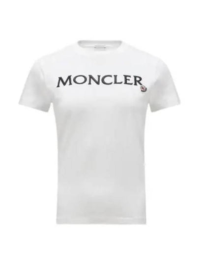 Women's Embroidered Logo Short Sleeve T-Shirt White - MONCLER - BALAAN 2