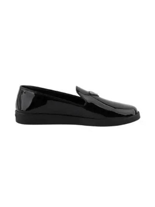 Triangle Logo Enamel Loafers Black - PRADA - BALAAN 2