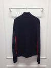 Navy high neck wappen logo knit zip up L - MONCLER - BALAAN 5