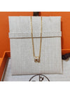 Mini Pop H Pendant Necklace Gold Marron Glace - HERMES - BALAAN 3